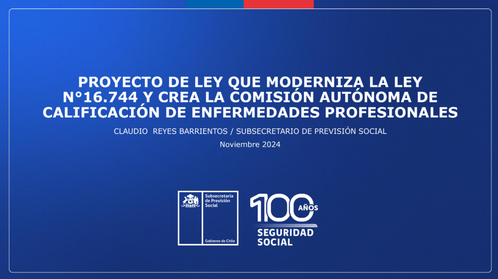 Proyecto de ley que moderniza la ley N°16.744 y crea la comisión autónoma de calificación de enfermedades profesionales